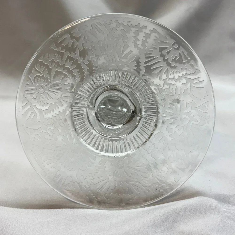 Unbranded Heart Wing Candlestick Holder OS Clear Excellent Vintage Pressed Glass